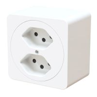 prise 2x type 13 ta.1x1 AP maxONE blanc