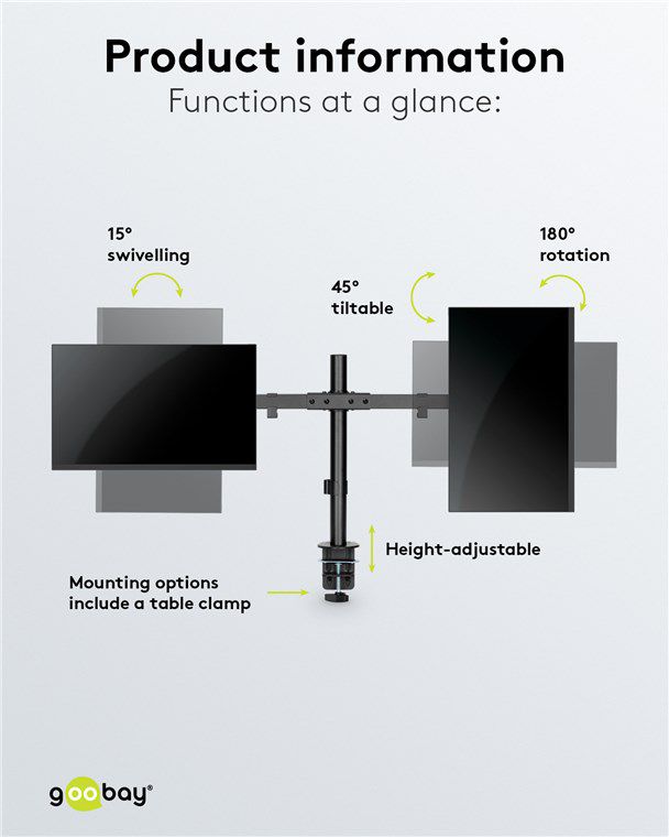 Doppel-Monitorhalterung Fix