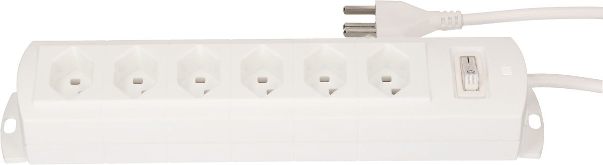multiprise Prime Line 6x type 23 blanc interrupteur 3m