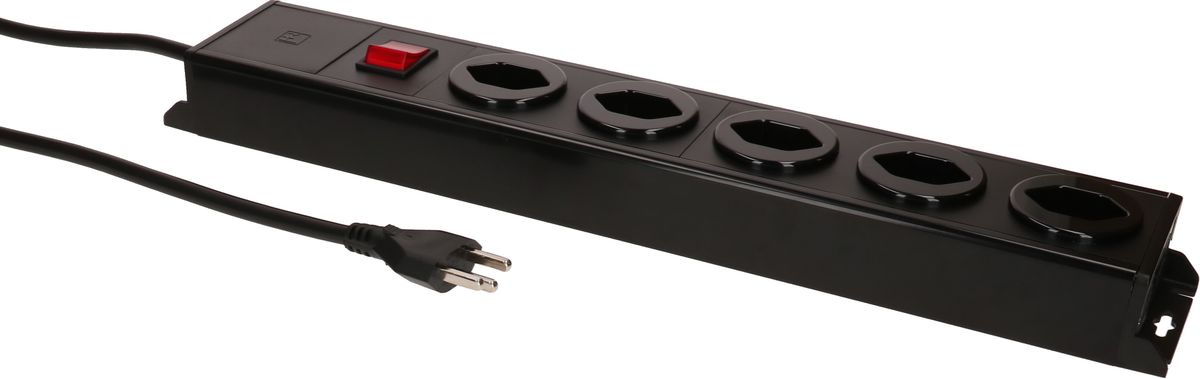 multiprise Power Line 5x type 23 noir/noir interrupteur 1.5m