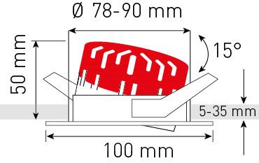 spot encastré à LED SOLVO-IP65 Ø80 nickel brossé 3000K 750lm 38°