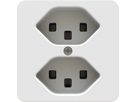 Steckdose 2x Typ 23 Einsatz +Frontplatte priamos weiss
