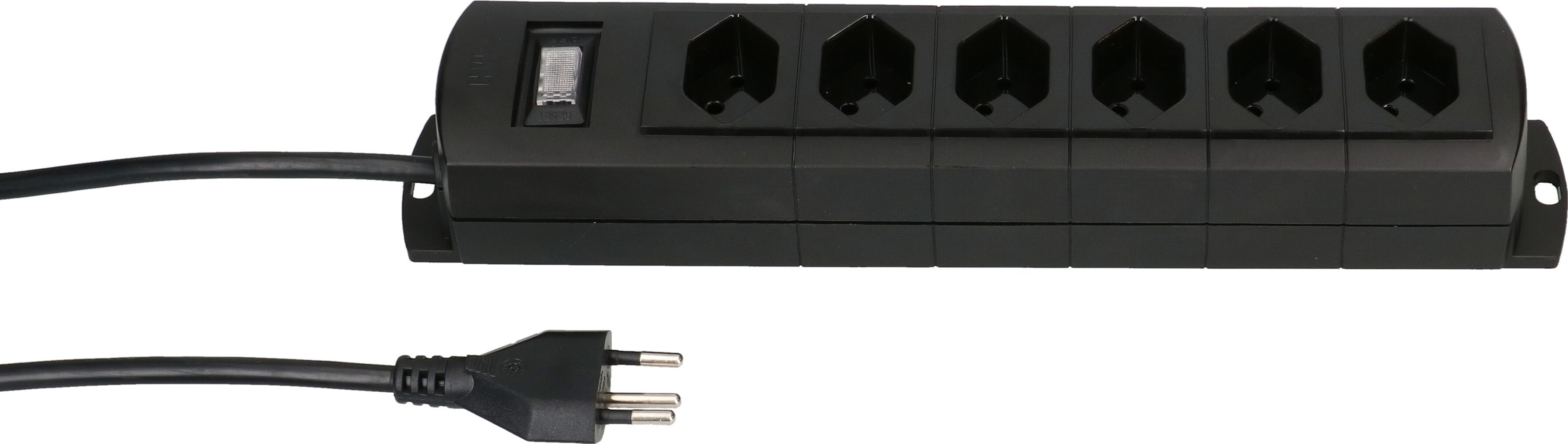 multiprise Prime Line 6x type 13 noir interrupteur aimant 3m