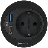 ATOM bloc multiprise noir 1x Schuko 1x USB-A 1x USB-C