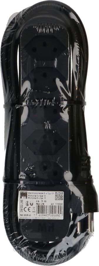 multiprise Swiss Line 5x type 13 noir aimant 3m