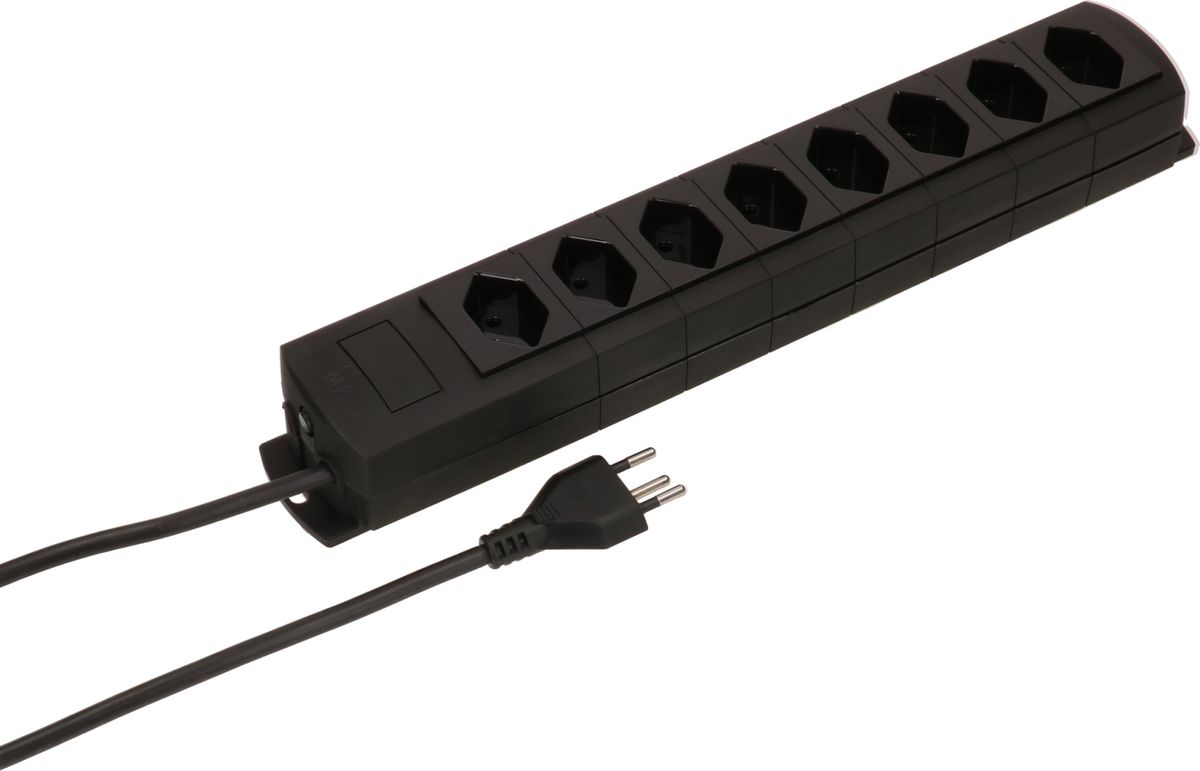 multiprise Prime Line 8x type 13 noir 5m