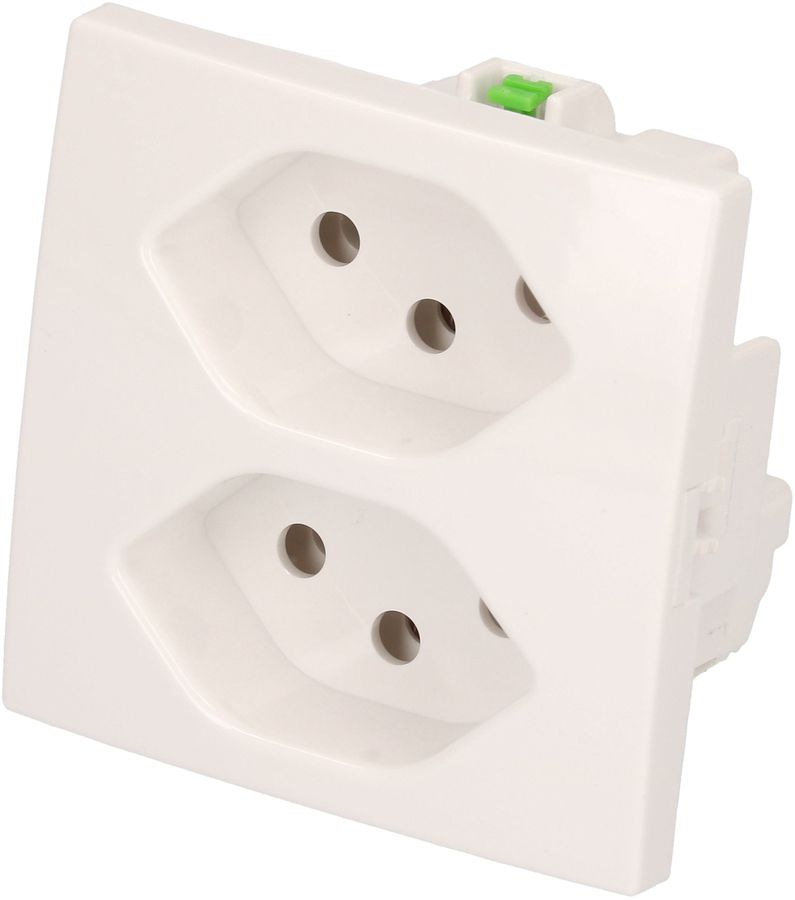Steckdose 2x Typ 13 Einbau Max Hauri weiss