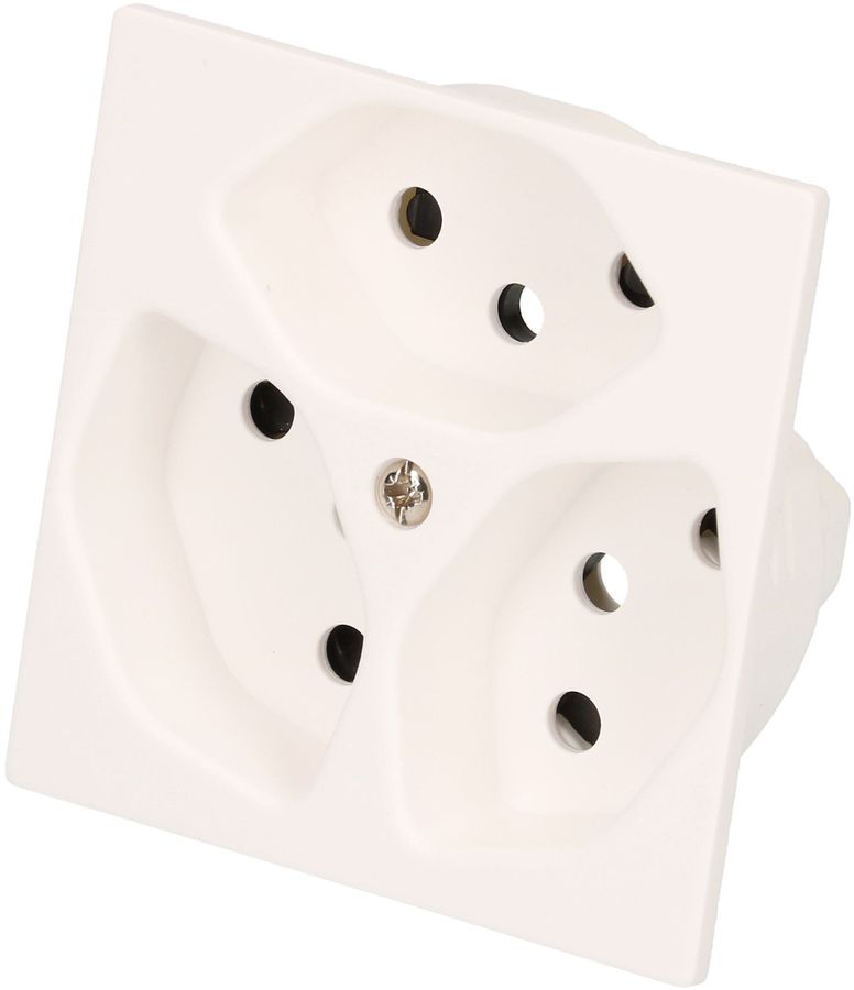 prise 3x type 13 plaque frontale BS Kallysto blanc