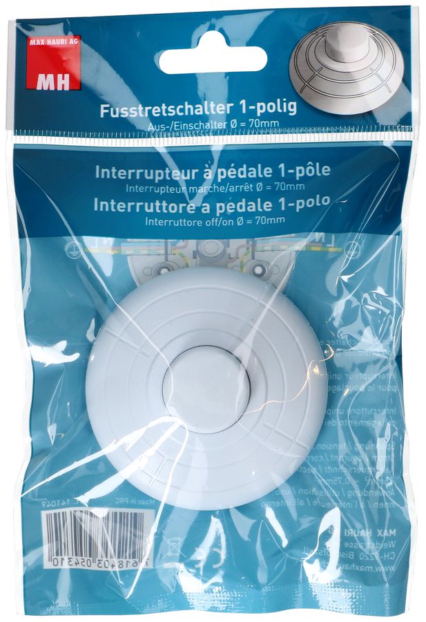 Interrupteur à pied 1pôles OFF 2(1)A blanc