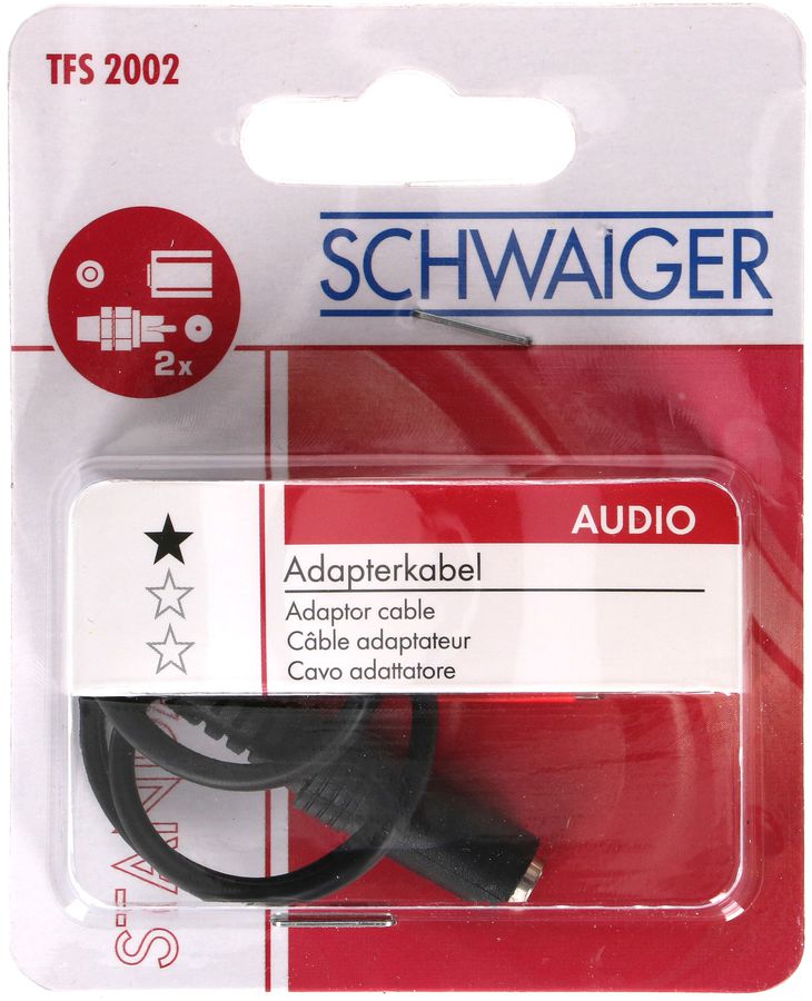 câble audio adaptateur Y stéréo fiche RCA/prise jack 0.2m noir