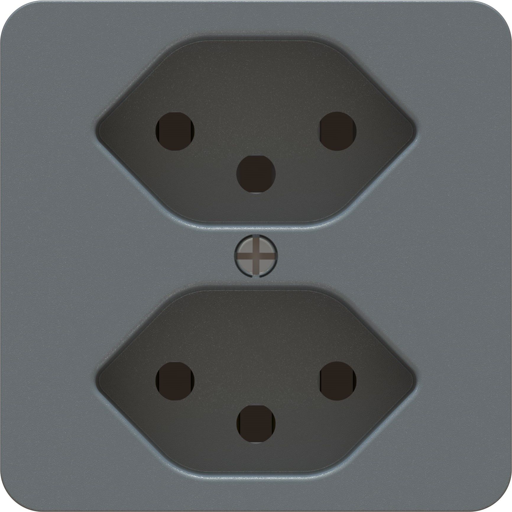 prise 2x type 13 insert avec plaque frontale priamos anthracite