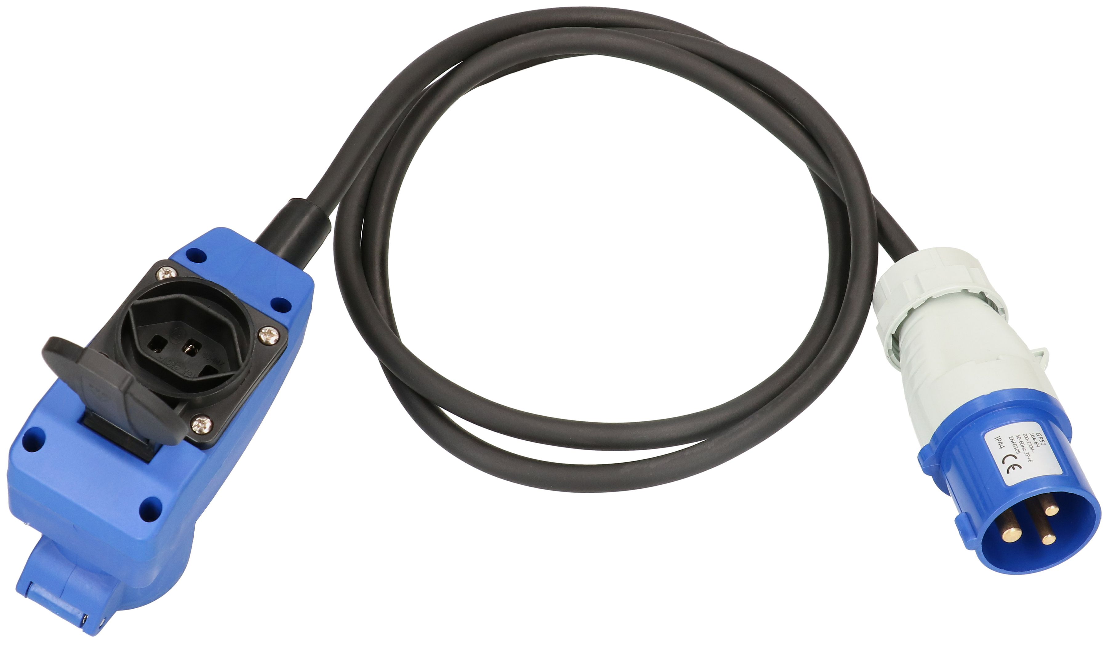 Prolunga CEE H07RN-F3G1.5 nero 1.5m IP44 3 poli angolata