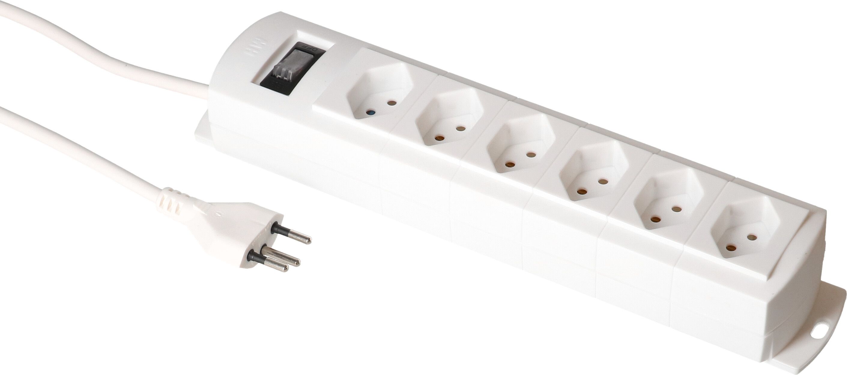 multiprise Prime Line 6x type 13 blanc interrupteur 3m