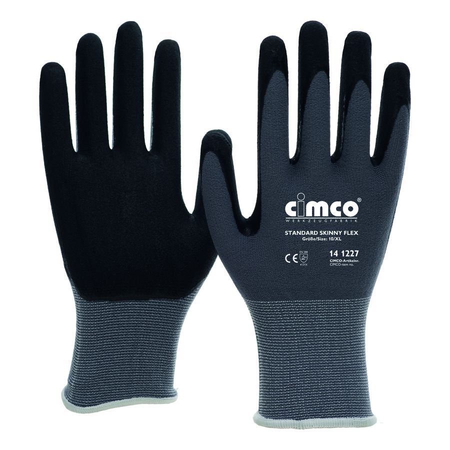 Arbeitshandschuh Standard Skinny Flex schwarz/grau Grösse 8/M