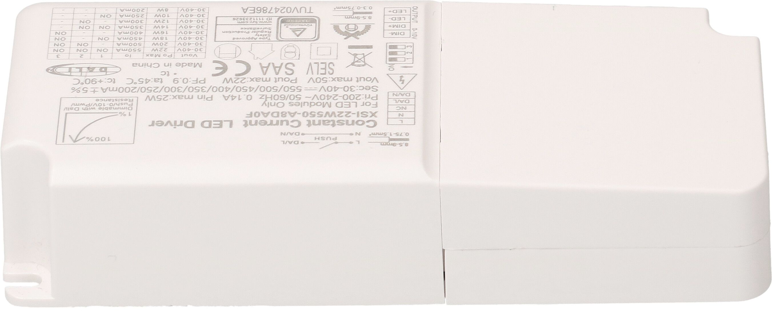 driver constant LED DALI2 1-10V Push 8-22W réglable