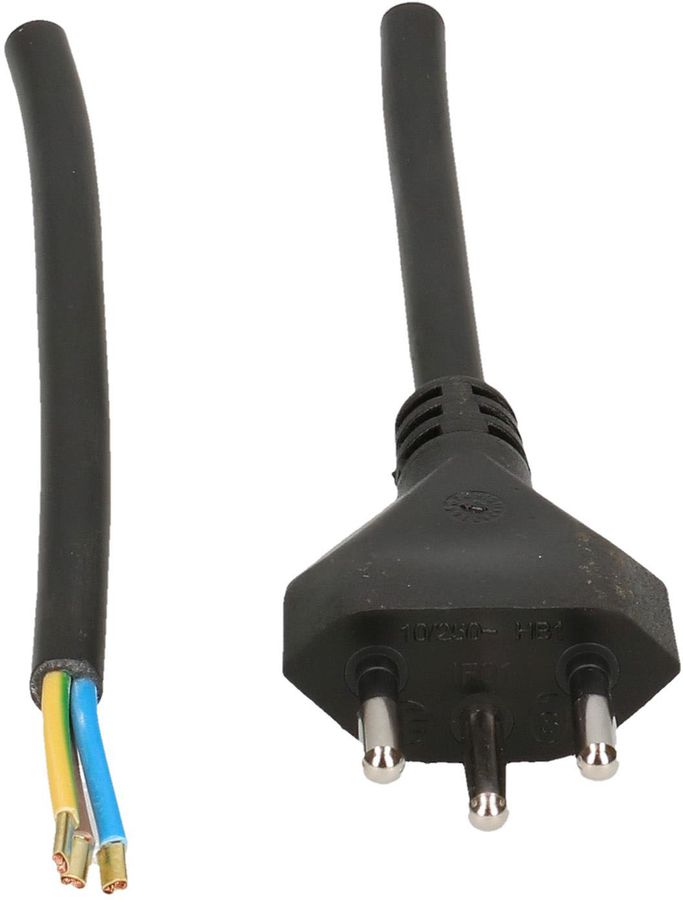 TD câble secteur H05VV-F3G1.0 4m noir type 12