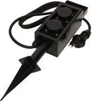 prises de jardin 2x type 13 IP55 avec pique noir