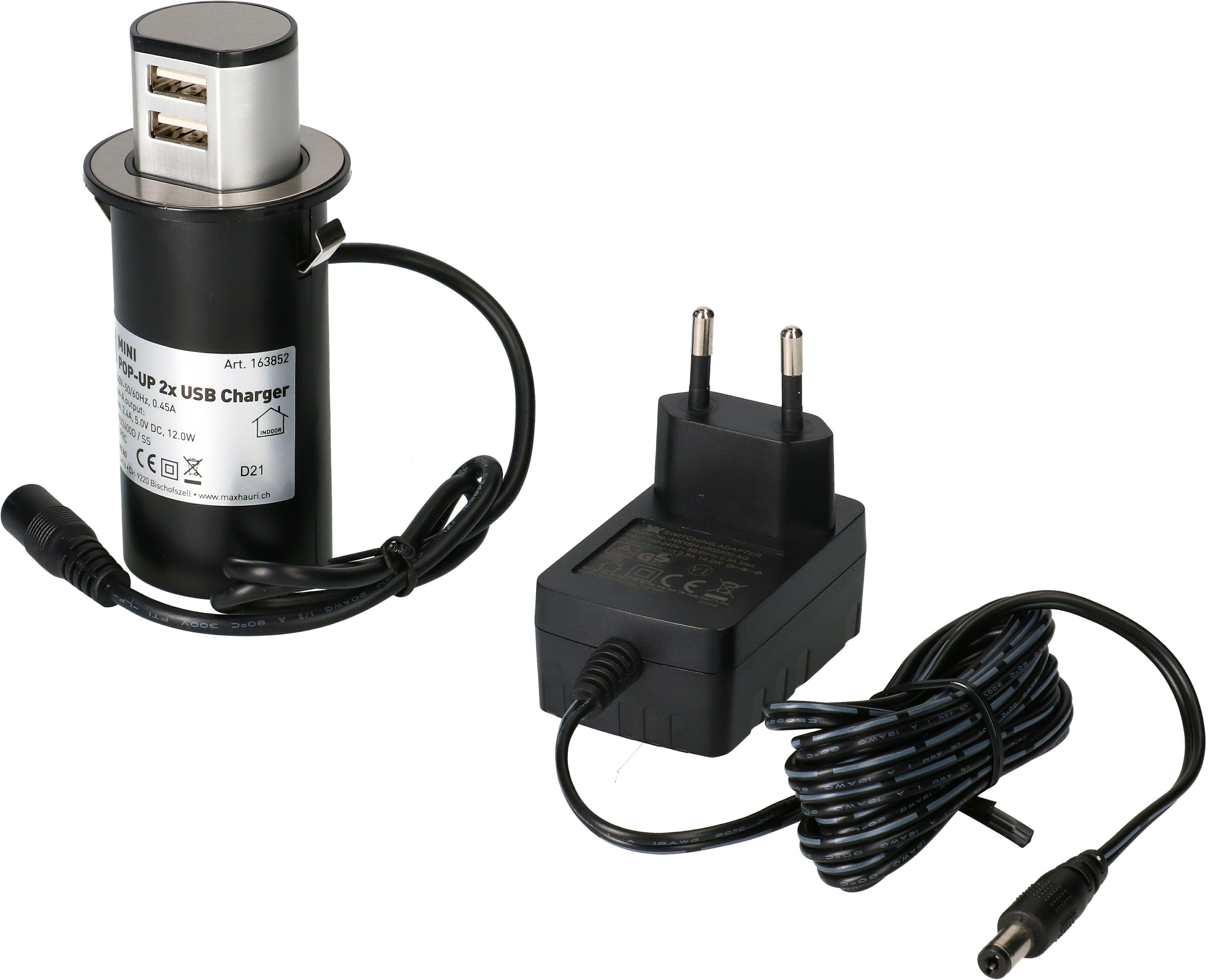 MINI POP-UP 2x USB Charger für den Tischeinbau