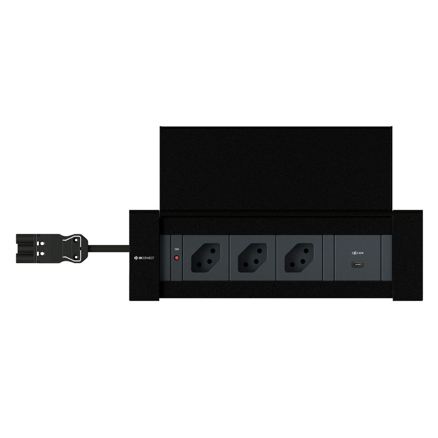 NEXO bloc multiprise noir 3x type 13 1x USB-C 60W
