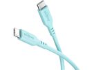 câble de recharge USB-C silicone 1.5m turquoise