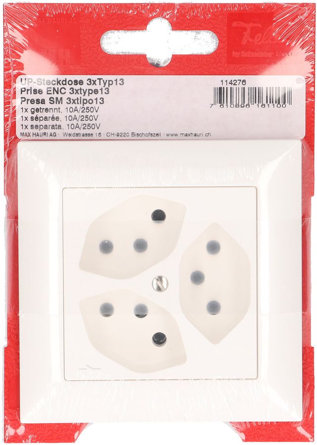 presa 3x tipo 13 1S dim.1x1 INC EdizioDue bianco