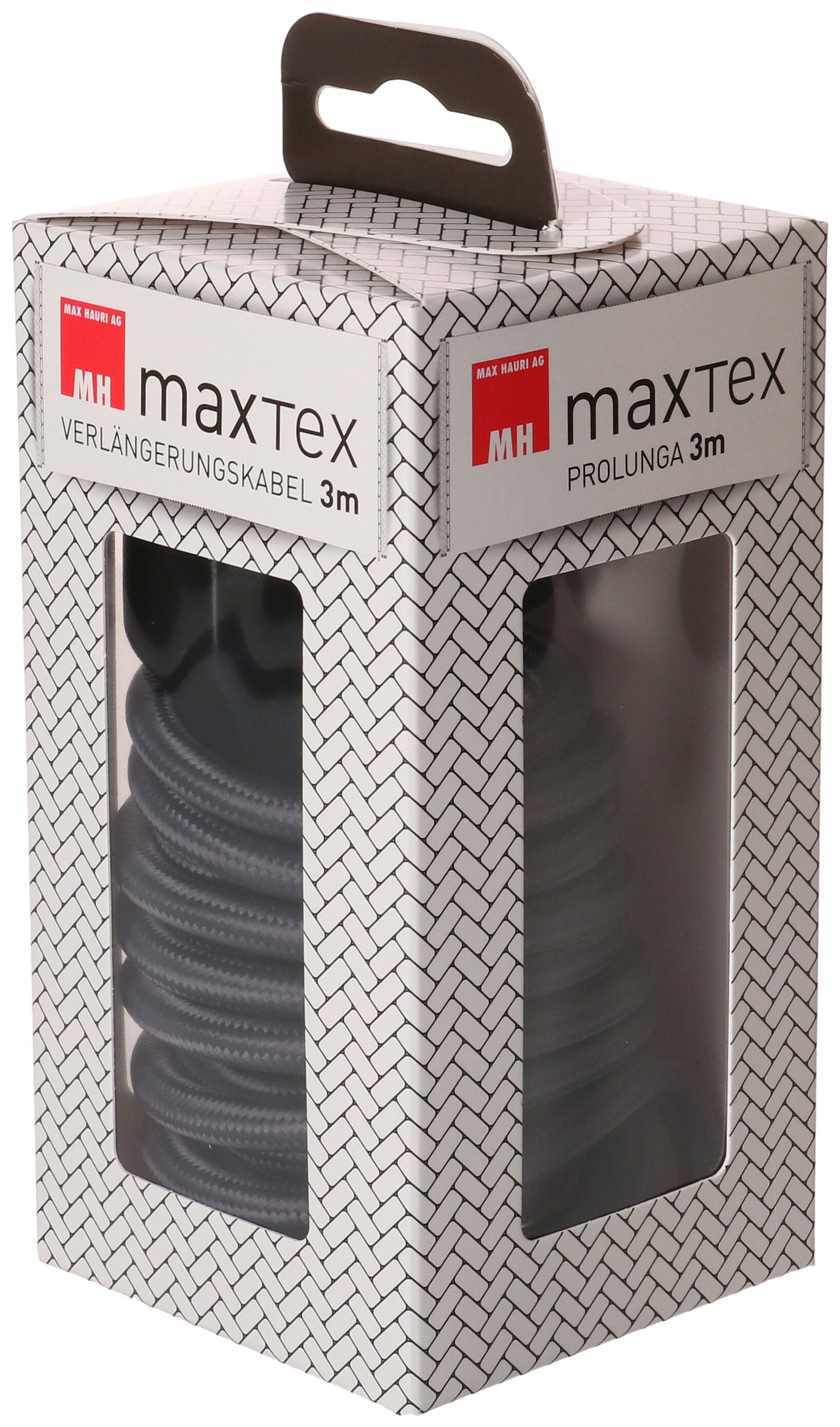 Rallonge textile H05VV-F3G1.0 3m anthracite type 12 / type 13