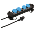multiprise Construct Line 4x type 13 IP55 noir/bleu 5m