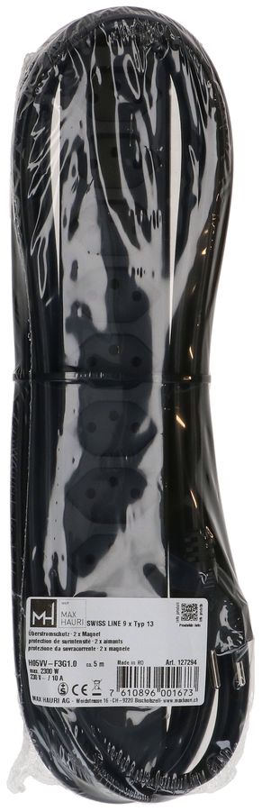 multiprise Swiss Line 9x type 13 noir aimant 5m