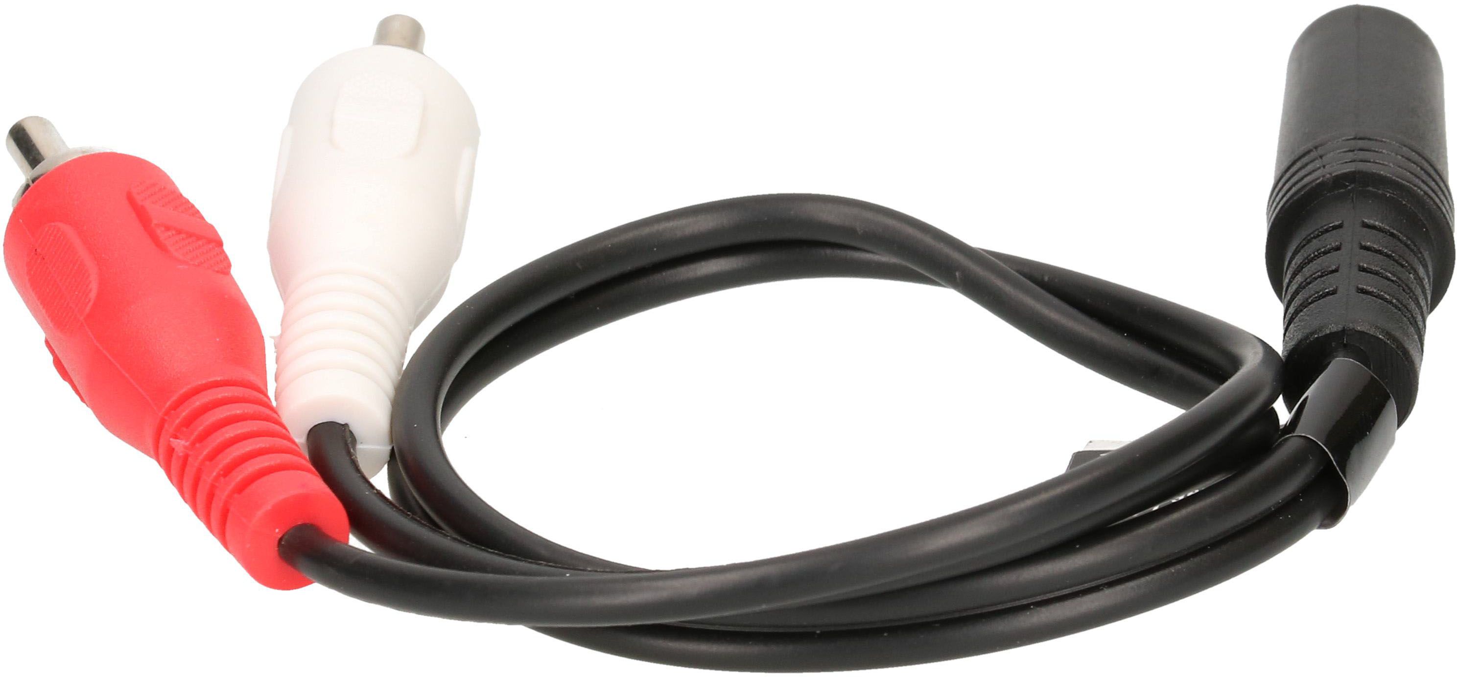 câble audio adaptateur Y stéréo fiche RCA/prise jack 0.2m noir
