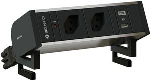 SUPRA bloc multiprise anodisé 2x type 13 1x USB-A/C