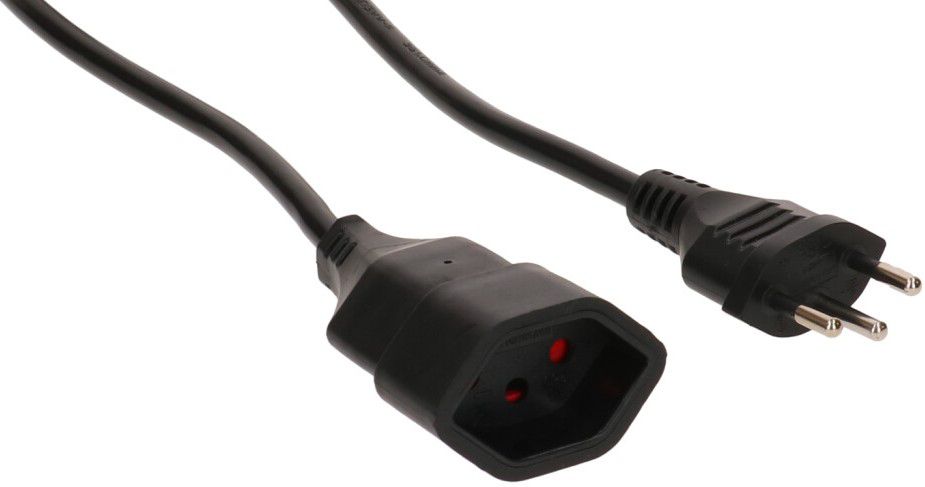 Rallonge TD H05VV-F3G1.0 5m noir BS type 12 / type 13