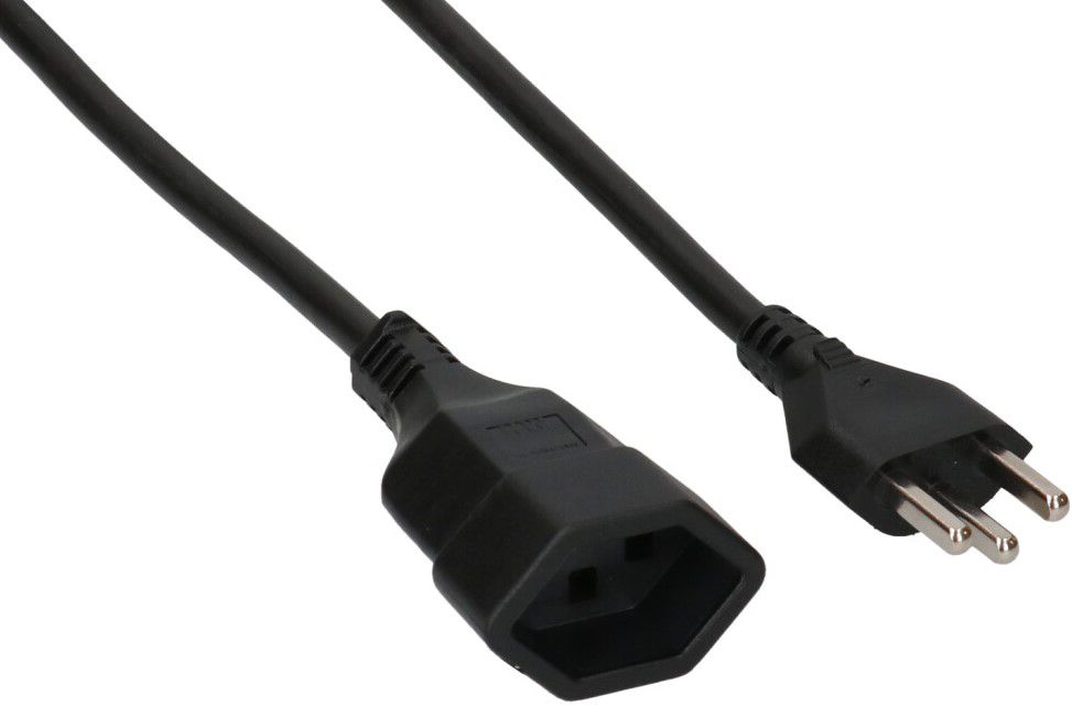 Rallonge TD H05VV-F3G1.5 2m noir type 23 / type 23