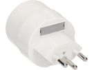 adaptateur de voyage type 12 / Schuko USA Japon 3/2-pôles blanc