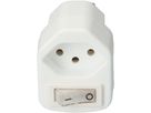 multi adaptateur 1x type 13 3 pôles blanc interrupteur