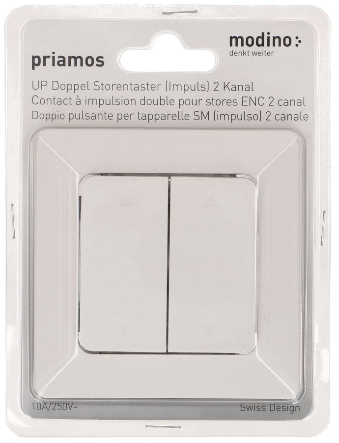bouton-poussoir à bascule double 2x stores ENC priamos blanc