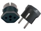 adaptateur fixe Schuko / type 13 CEE 7/7 noir