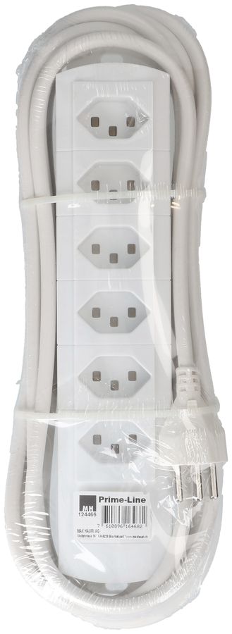 multiprise Prime Line 6x type 23 blanc 5m