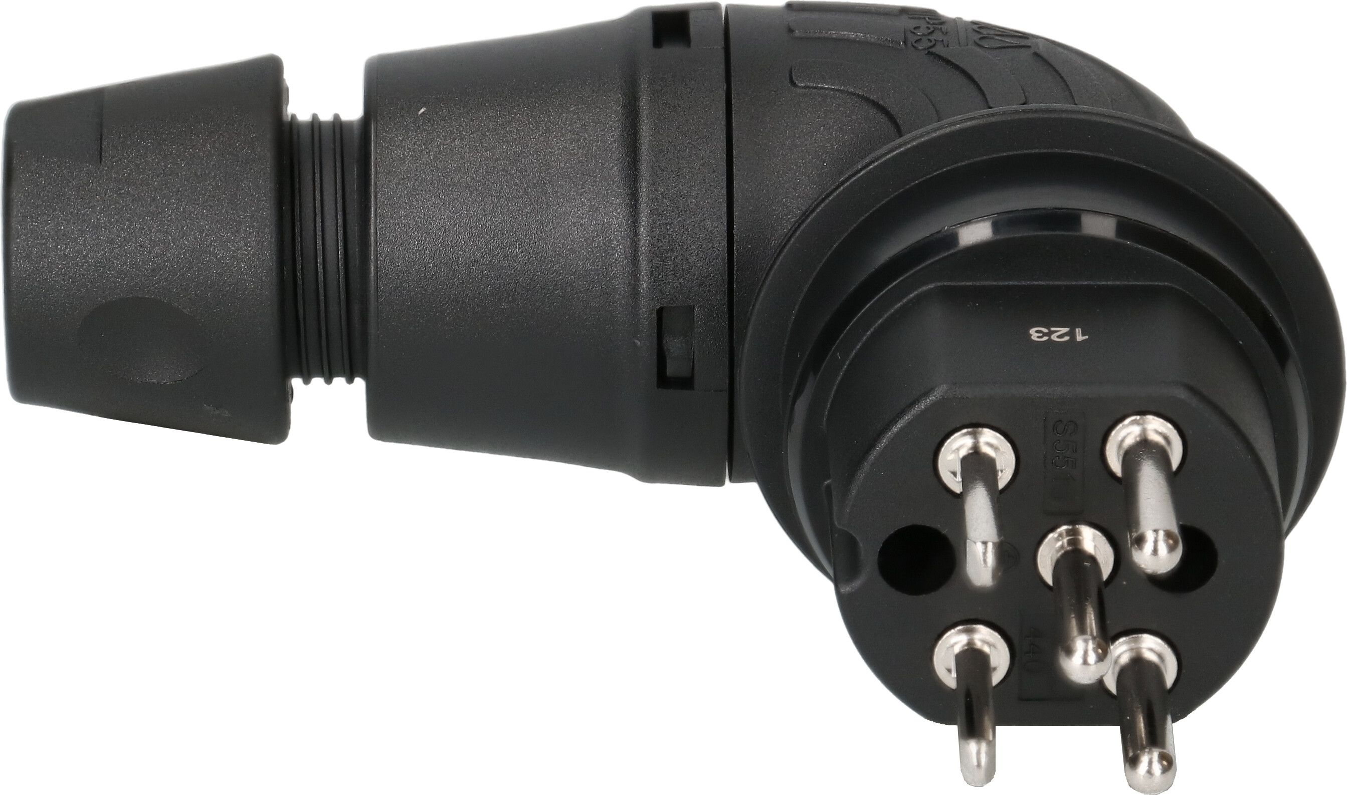 fiche TH type 15 coudée 5 pôles noir IP55