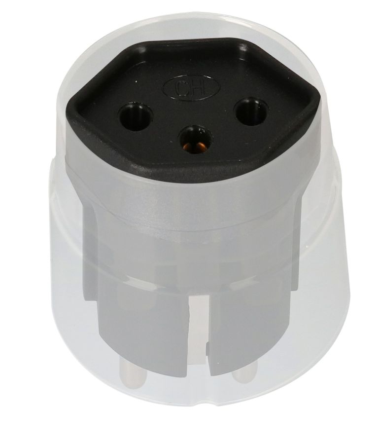 adaptateur fixe Schuko / type 13 CEE 7/7 noir