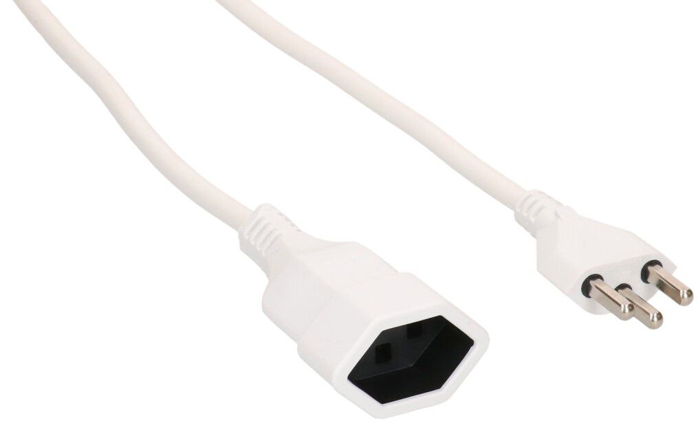 Rallonge TD H05VV-F3G1.5 3m blanc type 23 / type 23