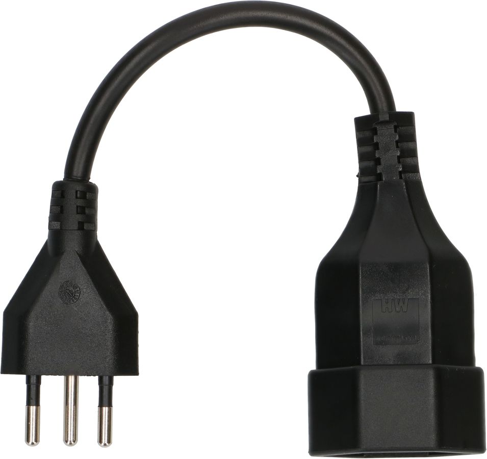 Rallonge TD H05VV-F3G1.0 0.25m noir type 12 / type 13