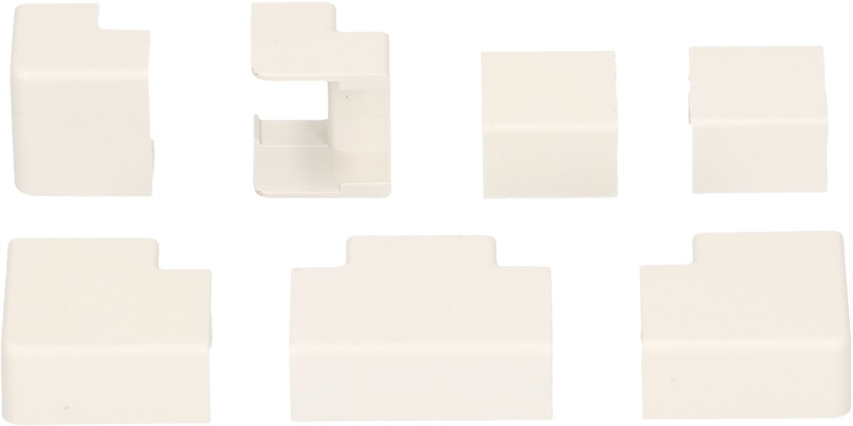 Raccords de goulotte 12x7mm blanc assorti 7 pcs.