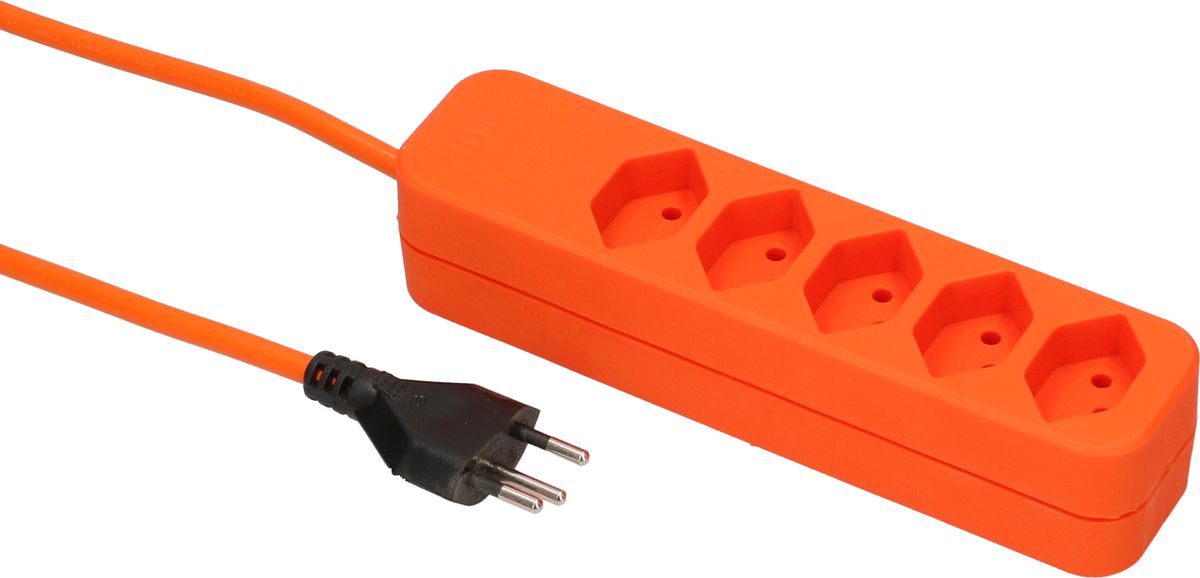 multiprise Swiss Line 5x type 13 orange aimant 5m