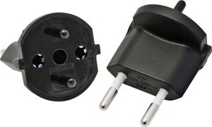 adaptateur fixe type 11 / fiche profilée CEE 7/17 noir