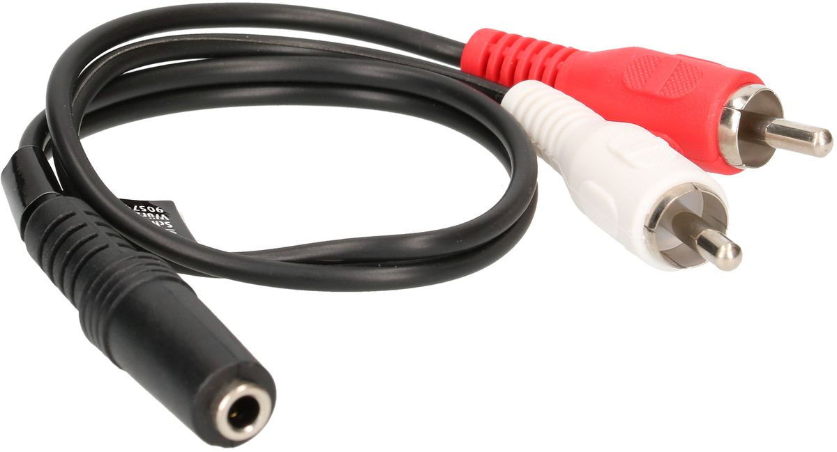 câble audio adaptateur Y stéréo fiche RCA/prise jack 0.2m noir