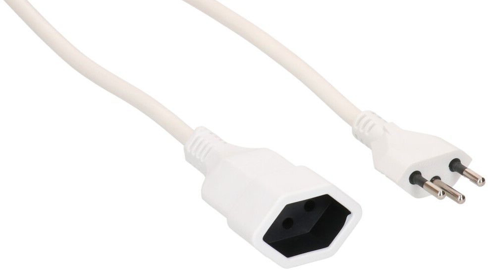 Rallonge TD H05VV-F3G1.5 3m blanc type 12 / type 13