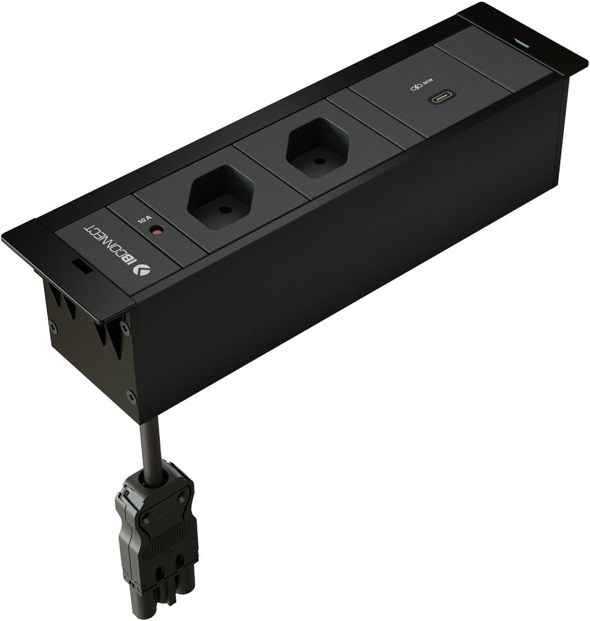 CUBOBOX bloc multiprise noir S 3 fois 2x type 13 1x USB-C 60W