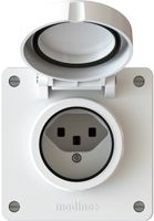 prise 1x type 23 insert avec set frontal exo IP55 blanc