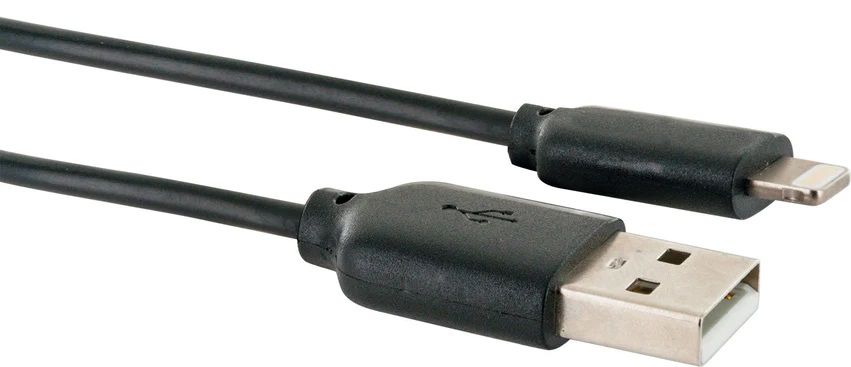 câble de recharge Lightning vers USB-A 0.5m noir