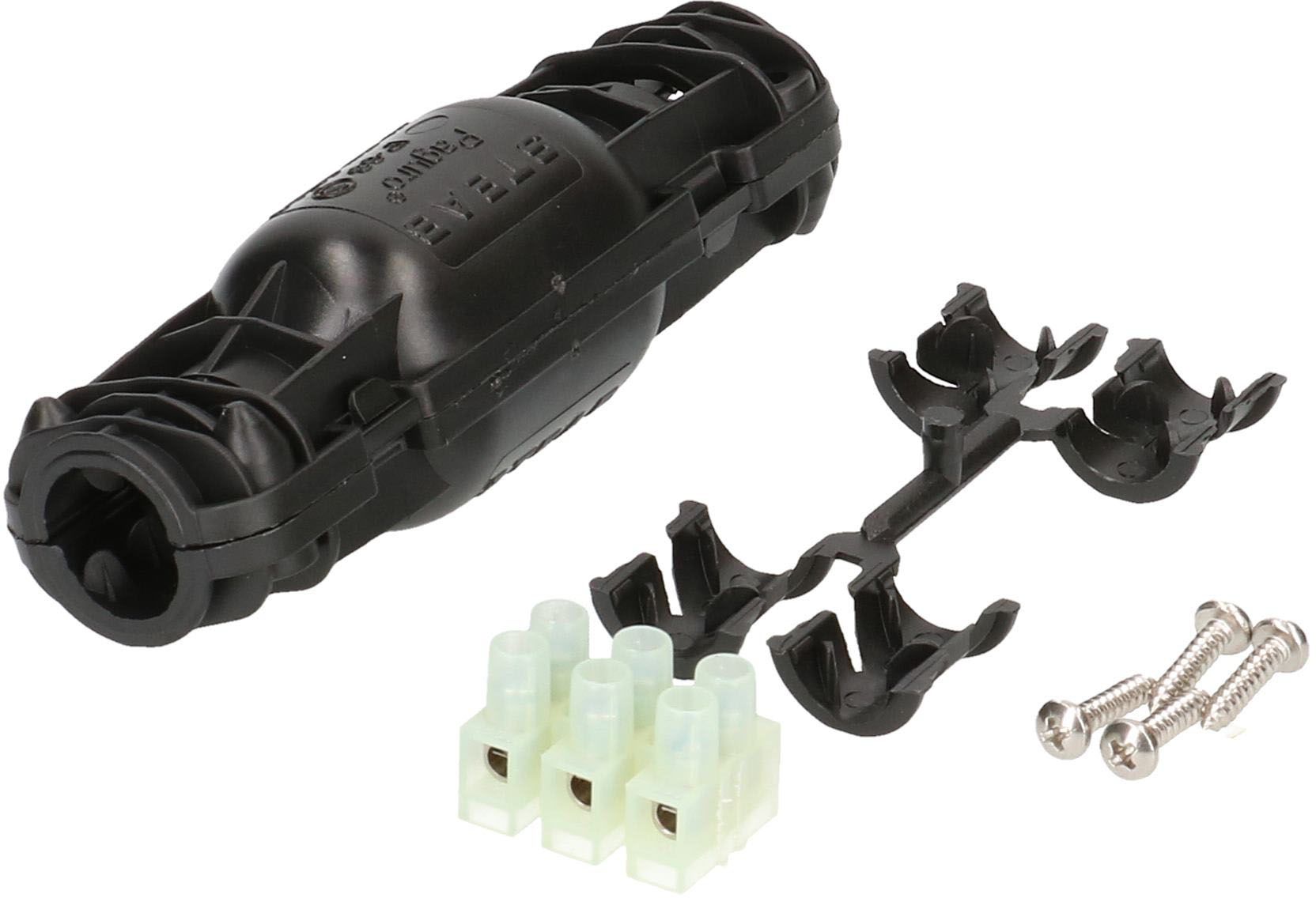 Boîte de connexion 3x2.5 mm2 IP68 Paguro noir